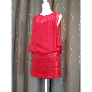 Hailey Logan by‎ Adrianna Papell Little Red Dress, Sequin With Chiffon/ #3105